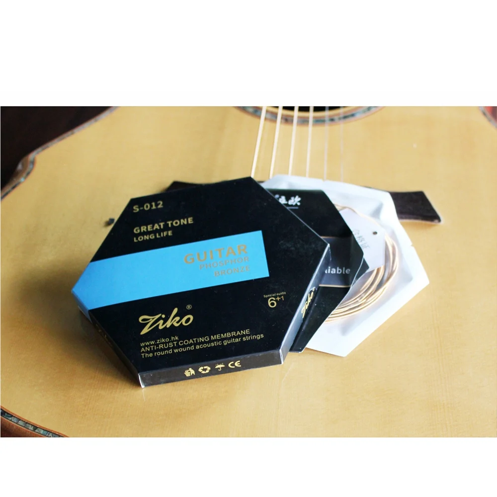 

Ziko S-012 Acoustic Guitar Strings Nickel Plated Carbon Steel Hexagonal Alloy Coated Phosphor Bronze Guitar Strings,6Pcs