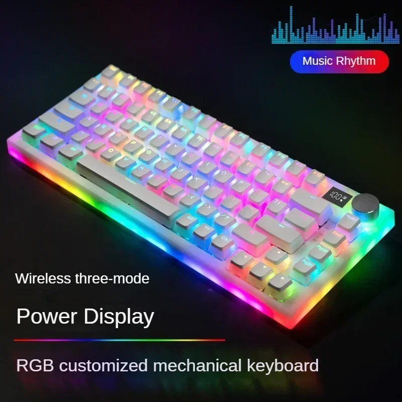 Imagem -06 - Kit de Teclado Mecânico sem Fio Bluetooth Três Modos Rgb Junta Tecla Completa Hot-swap Teclado de Jogos Personalizado Weikav-k75