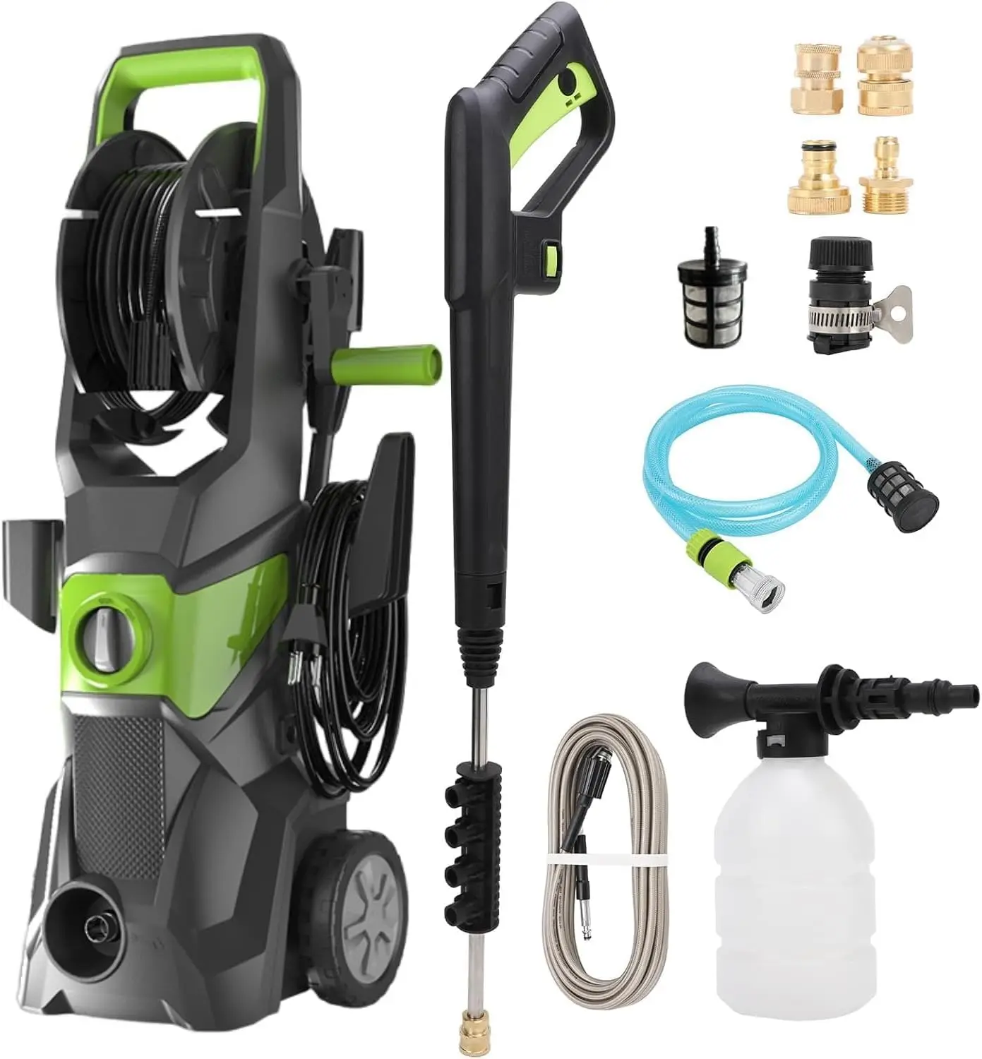 4000PSI Electric Pressure Washer, 3000W Power Washer with Spray Gun Wheels Foam Cannon, Electric Power Cleaner Machine for Car