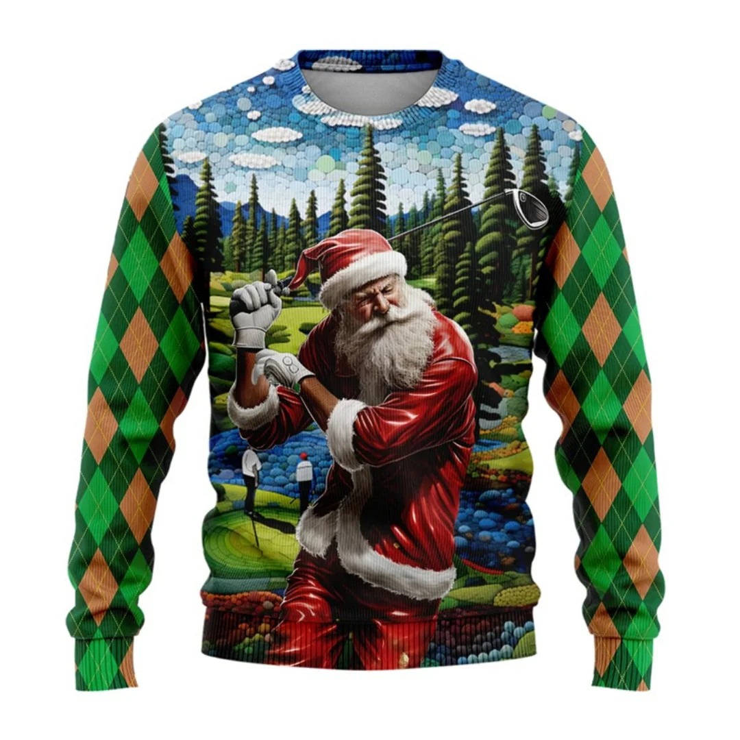 2025 Sports Ugly Christmas Sweatshirt For Men Santa Claus Golf Sweatshirts Ski Baseball Club Unisex Pullovers Boy Tracksuit Tops