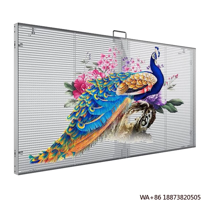 LEDディスプレイ商業用ウィンドウマーケティング広告透明スクリーンガラス壁P3.91 1000mm*1000mm