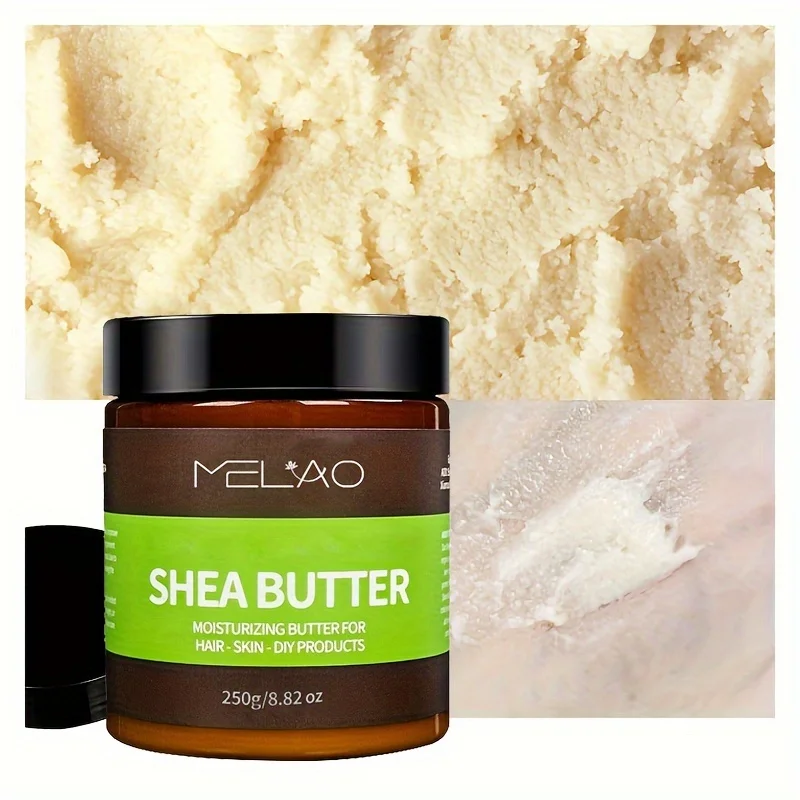 Melao Bio-Shea butter für Körper & Gesicht Bio, 100% roh und unraffiniert, um die Ausstrahlung zu erweichen, zu glätten und zu steigern