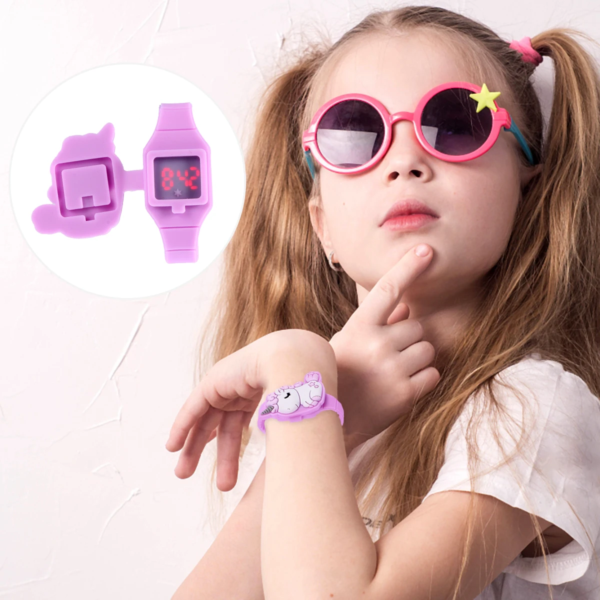 

Digital Watch Unique Unicorn Kids Touch Screen Water Proof Clamshell Silica Gel Children Watches LED Cartoon Birthday Present
