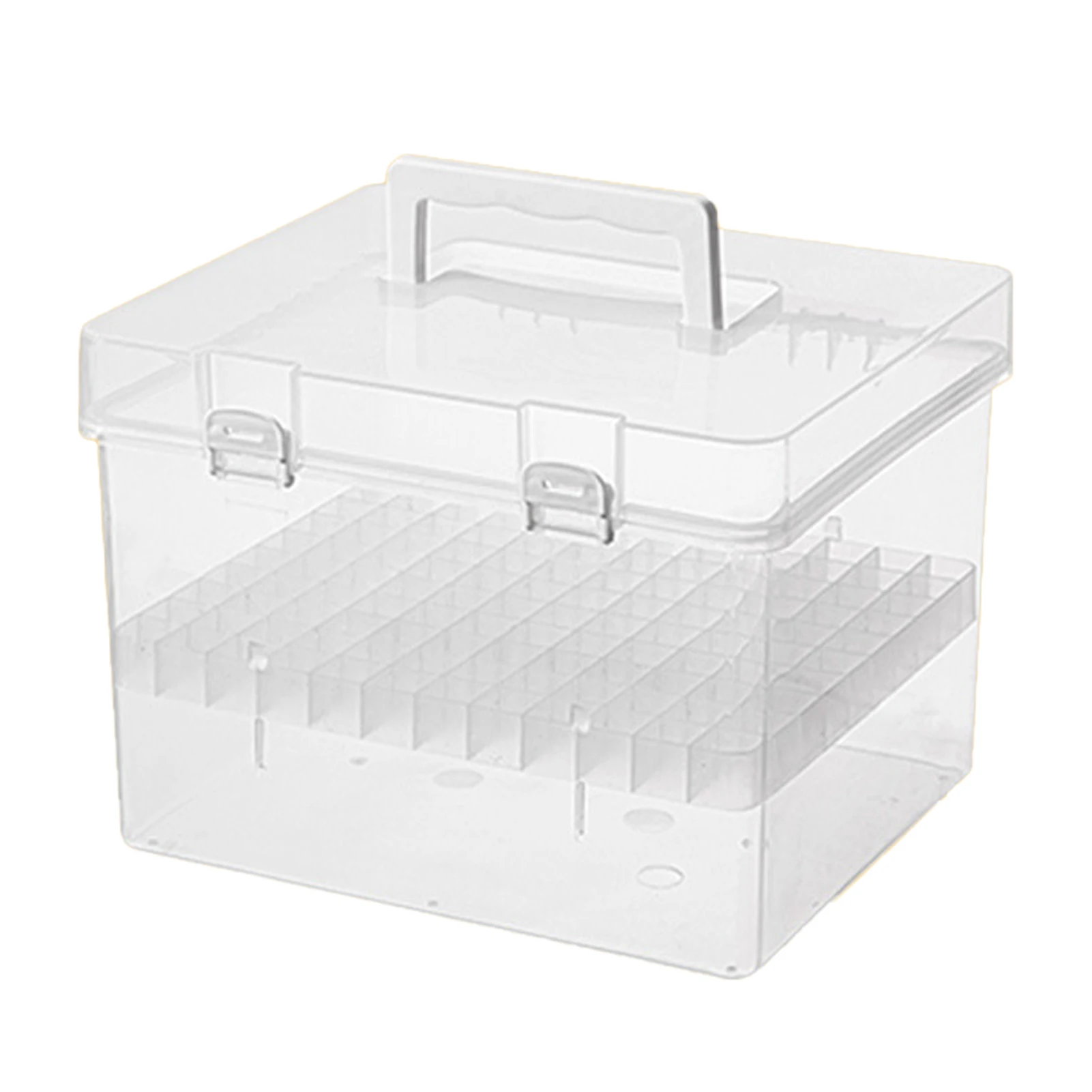ABS Pen Holder Box Marker Storage Box Portable for Students Four-cornered Square Handle Three Generations of Boxe Fun