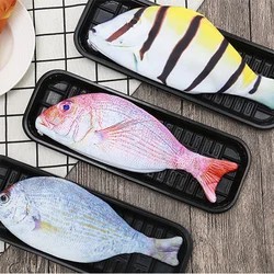 Pencil Bag Carp clownfish Pen  Bag Realistic Fish Shape Make-up Pouch Pen Pencil Case With Zipper Back To School Pencil Pouch