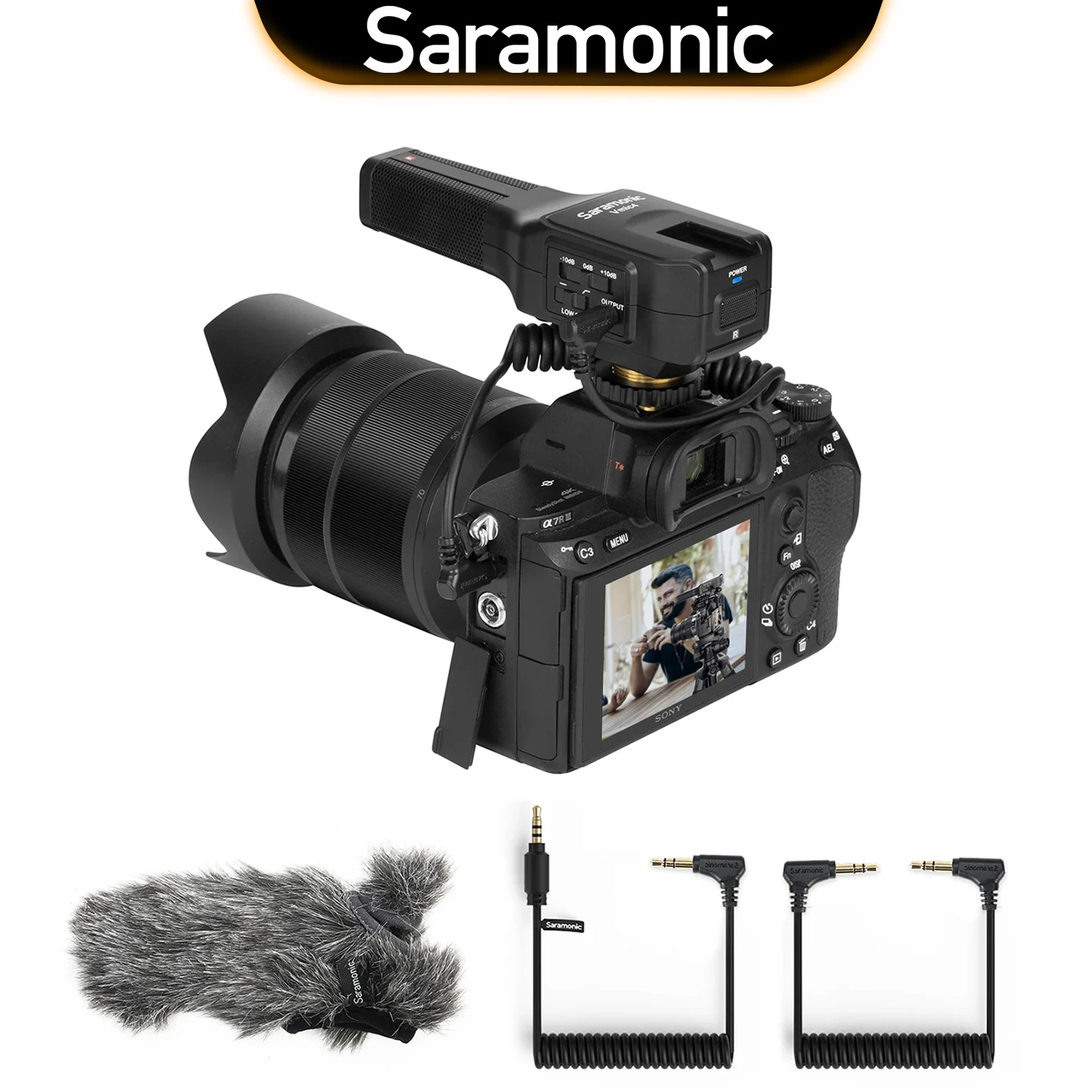 Saramonic Vmic4 Cardioid Condenser On-camera Shotgun Microphone for DSLRs cameras Camcorders Live Streaming Youtube Recording