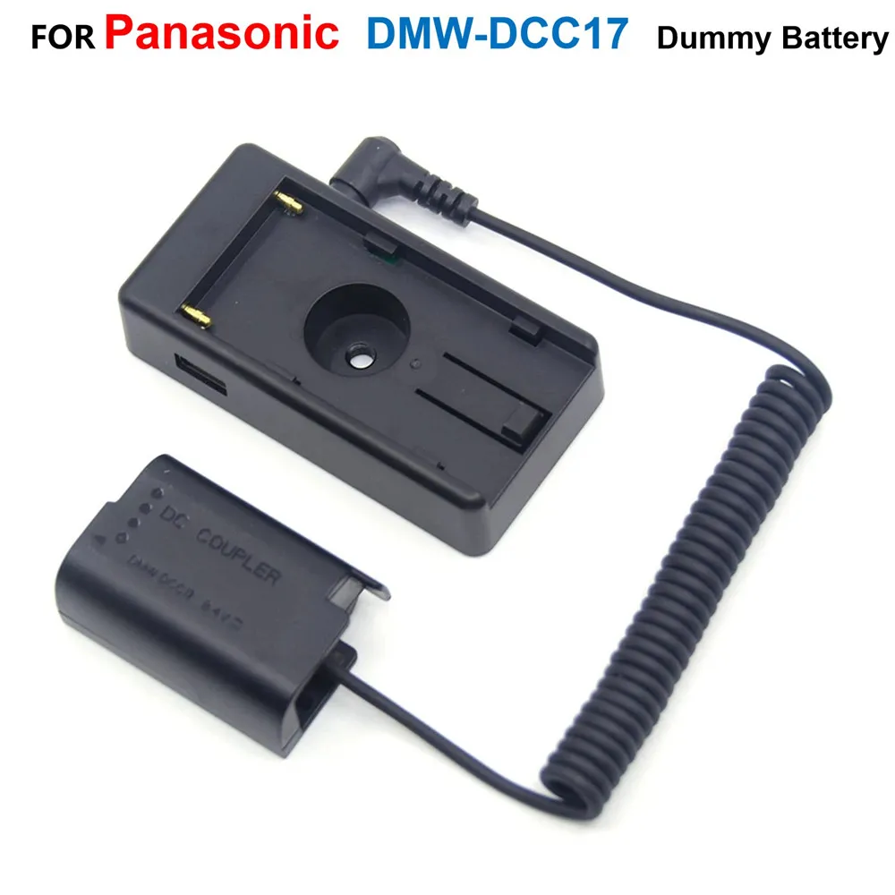 

DMW-DCC17 BLK22 Dummy Battery To NP F980 F970 F960 F750 F550 Mount Plate Power Supply Adapter For Panasonic GH5II GH6 GH6L DC-S5