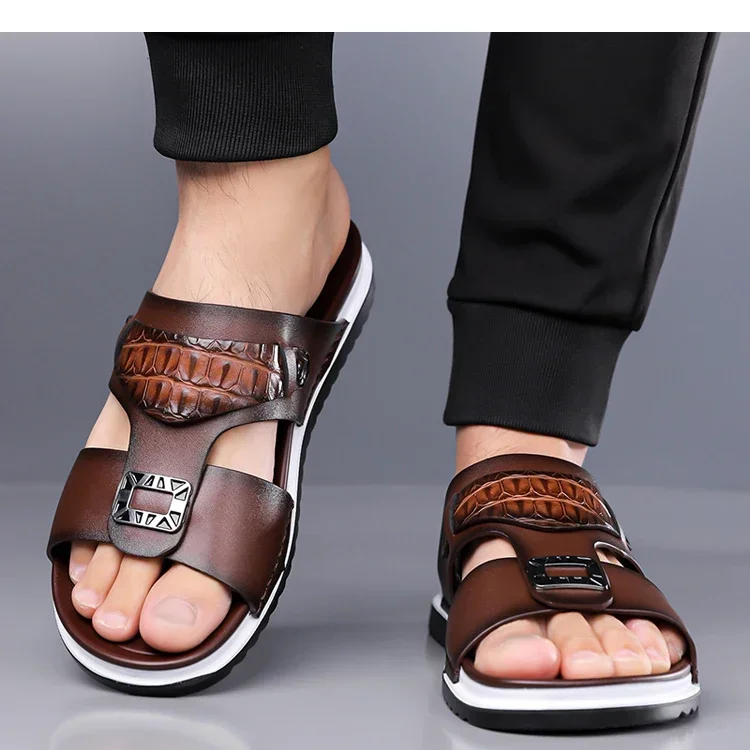 Herren-Sommer-Slipper, bequem, atmungsaktiv, modisch, schlicht, für den Außenbereich, verschleißfest, weiche Unterseite, lässige Sandalen-DH5306 – Detail 10