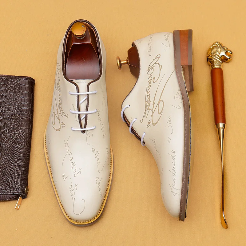 

Men'S Genuine Leather Vintage High Quality Shoes Luxury Classic Formal Dress Classic Elegant Italian Black Shoe