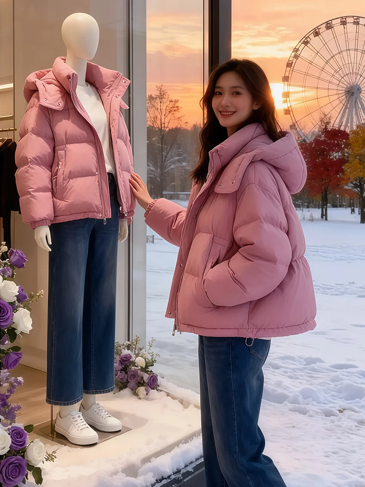 

Retro ort Collar Cotton Jaet Classic Loose Winter Sle Comfortable Vitali Design Korean Version Thiened Long Sve ...