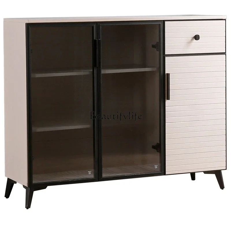 

Aluminum Alloy Dining Side Waterproof Cupboard Modern Minimalist Living Room Tea Large Capacity Storage Wine Cabinet