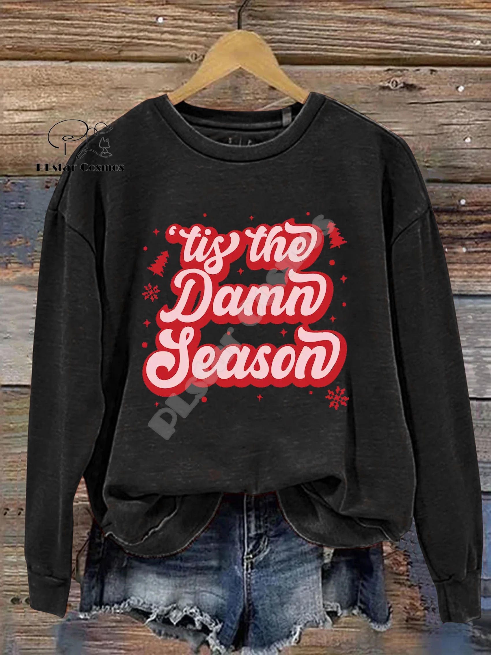 Christmas Santa Claus Cat Dog Graffiti Vintage Retro Winter Ugly Sweater 3DPrint Harajuku Pullover Casual Funny Long Sleeves V7