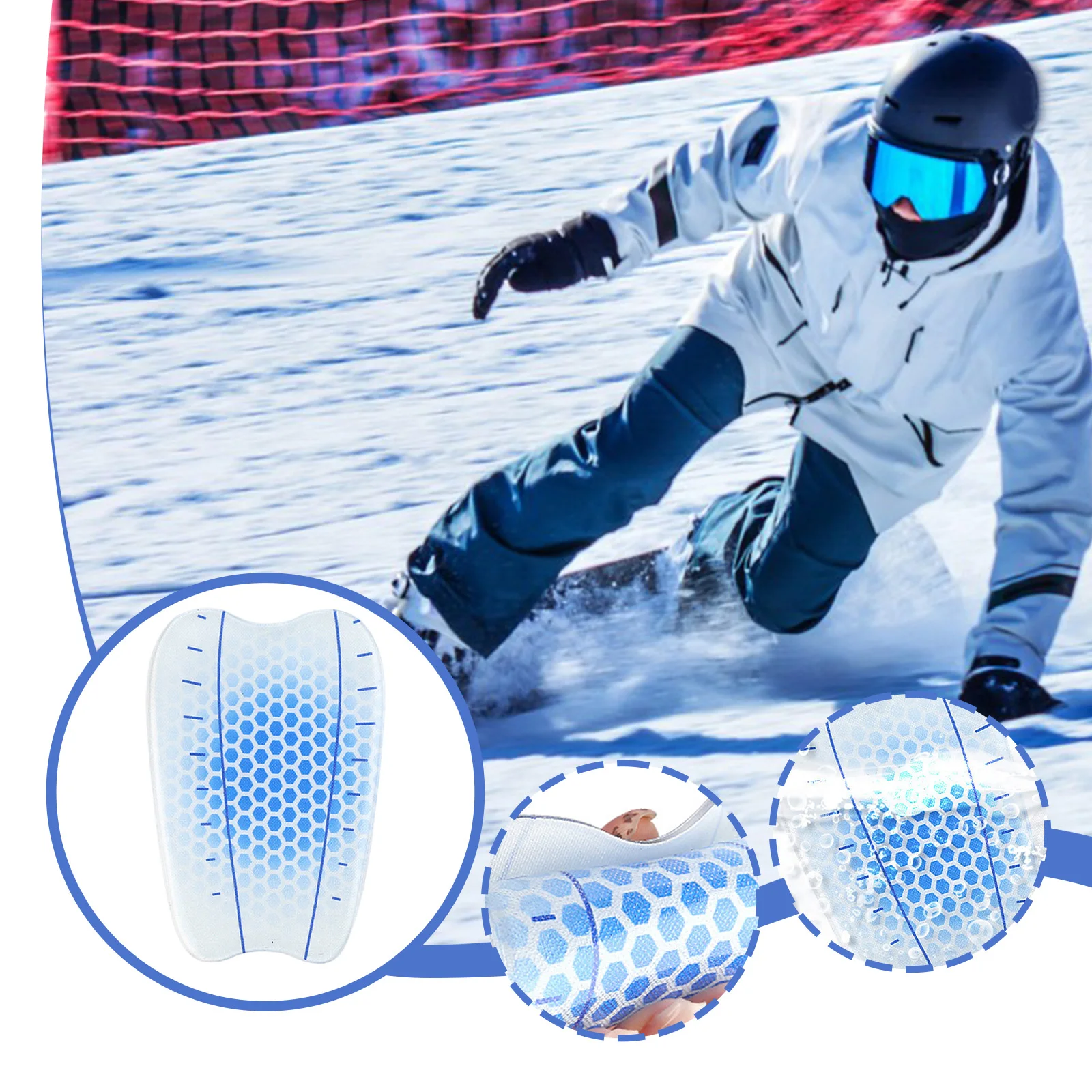 

Ski Shin Guard Snowboard Shin Pad Reusable Comfortable Snowboarding Accessories Protective Gear for Men Women Adults Kids