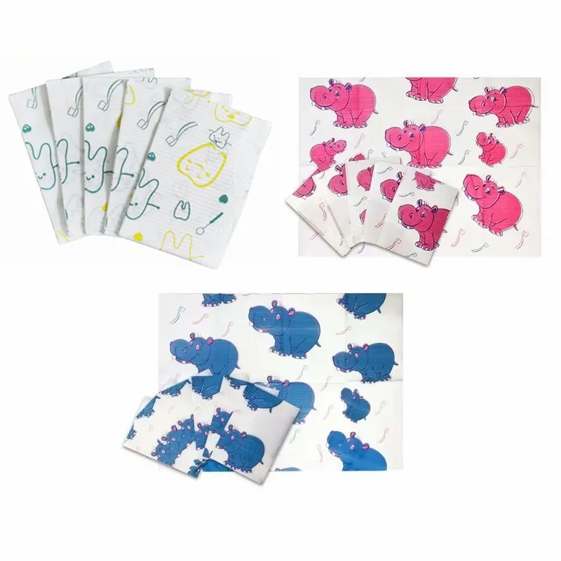 125pcs Dental Napkins Disposable Waterproof Tattoo Clean Pad Tattoo Bibs Table Covers Dentistry Chest Towel Dentist Bibs New
