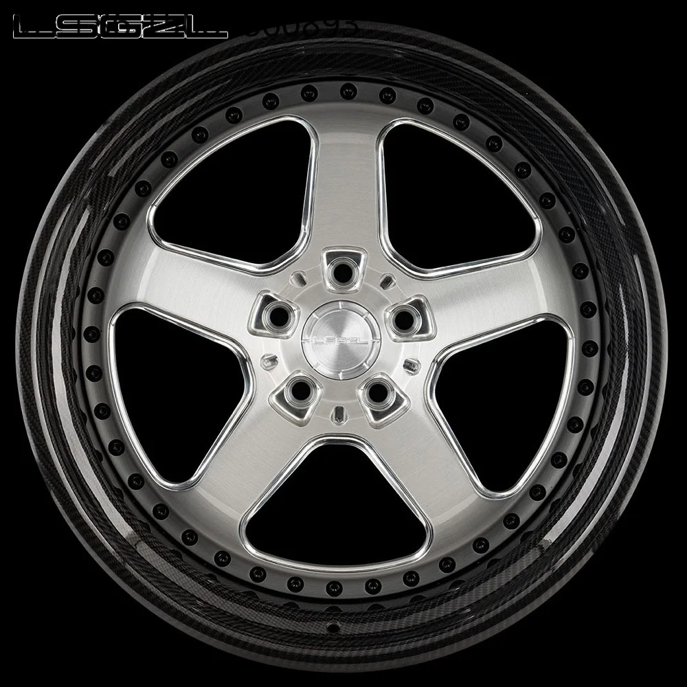 16-28 Inch 3 Piece Gold Chrome Forged Wheels Multi PCD Custom Color Universal Passenger Car Auto Modification Rim