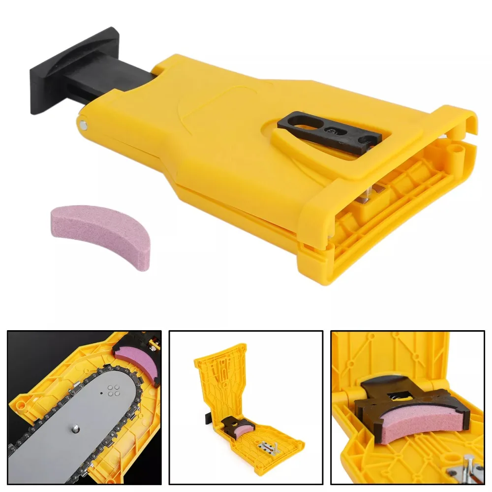 Universal Teeth Chainsaw Sharpener Protable Yellow Chainsaw Teeth Sharpener Bar-Mount Outdoors Chain Saw Fast Sharpening Tool