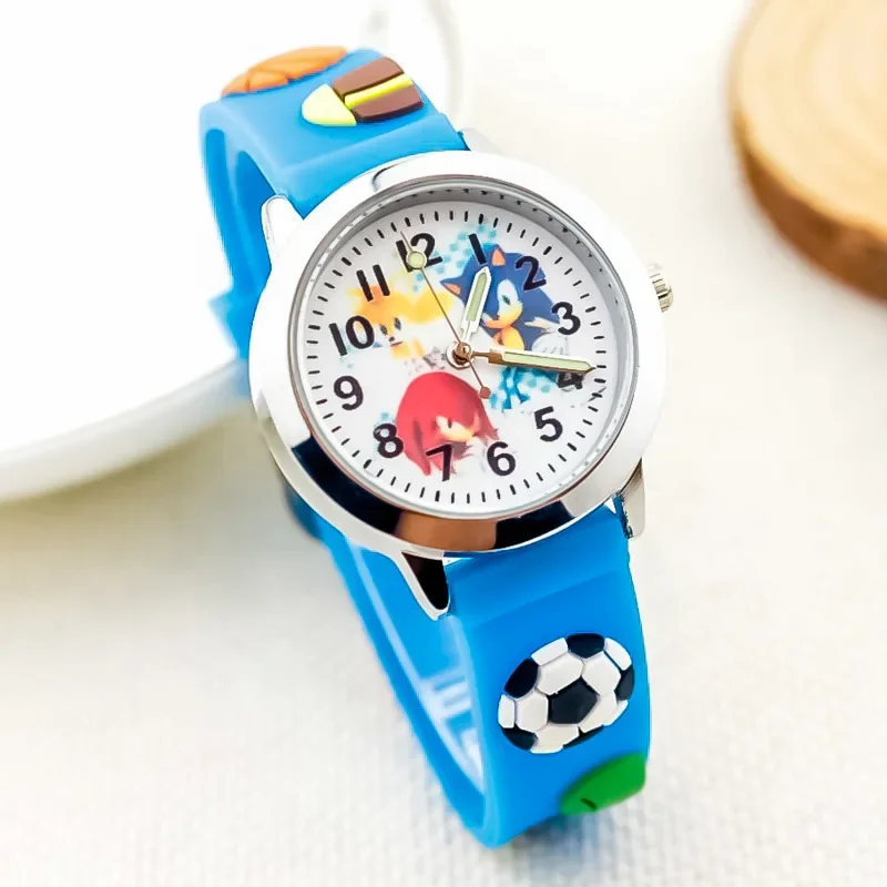 Sonic The Hedgehog Children's Quartz Watch Silicone Wristband Watch Outdoor for Children Sports Luminous Pointer Birthday Gifts