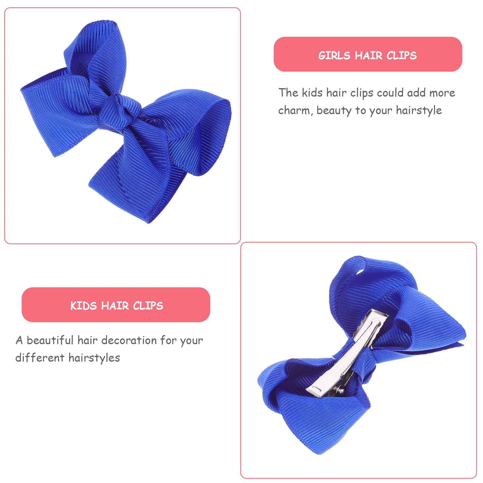 

12pcs Girls Hair Bows Set Colorful Small Bowknot Clips Grosgrain Ribbon Barrettes Solid Party Birthday Accessories Kids Teens