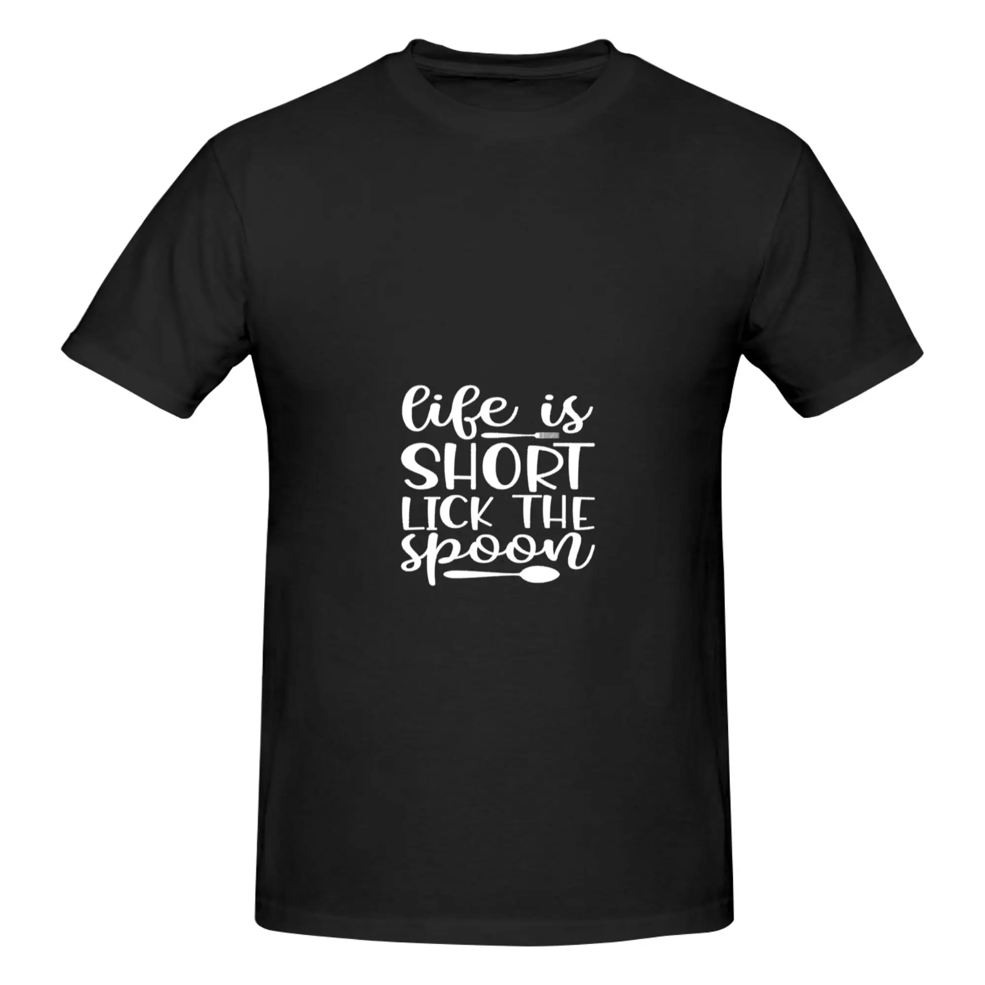 Funny Life is short lick the spoon Essential Men's Printed T-Shirt Unisex T shirtShirt Men