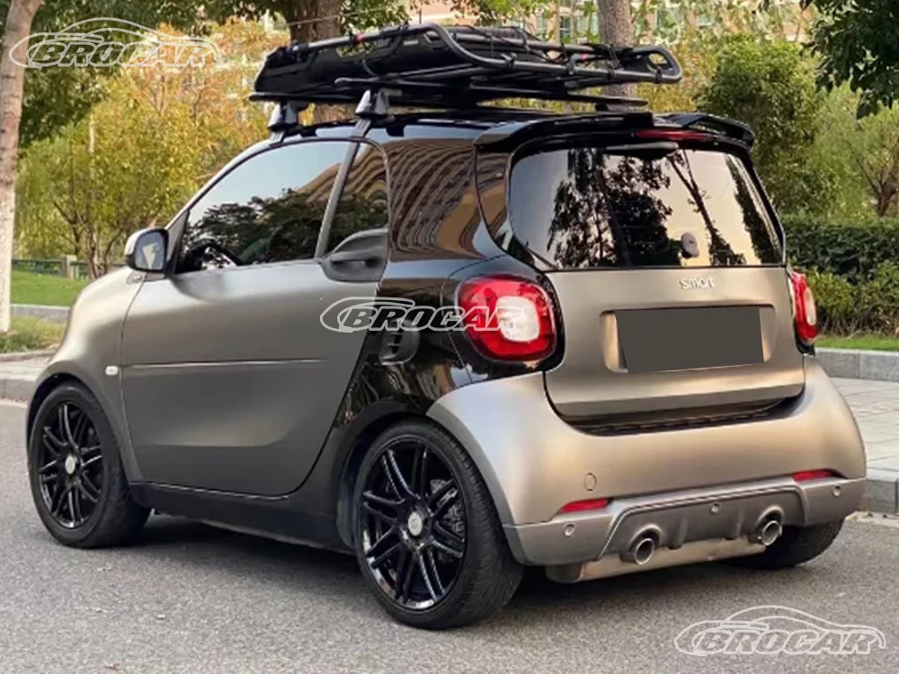 Für 2009-2019 Mercedes-Benz Smart 453 Fortwo Forfour Hochwertiger ABS-Kunststoff Carbon-Optik Spoiler Kofferraumflügel Heckspoiler