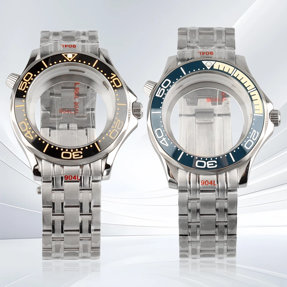 

Stainless Steel 41mm nh35 Watch Case Fit Seiko NH35 NH36 Movement 31mm Dial Seamaster 300 Case Waterproof Watch Accessories