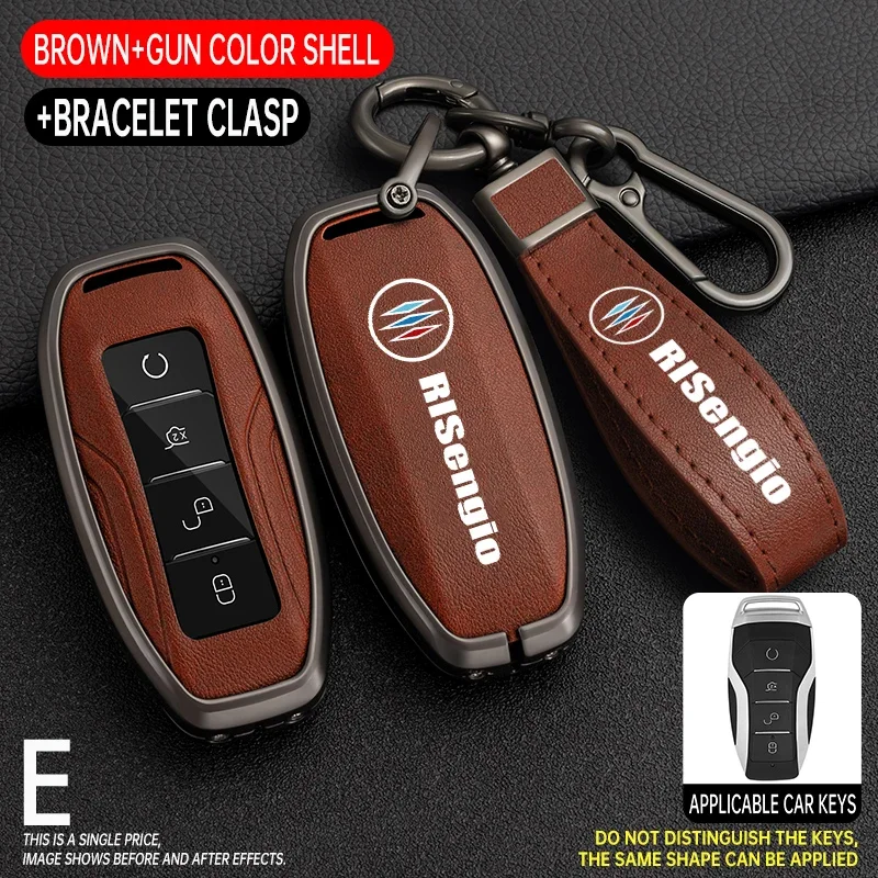 

Key Case Cover for BYD Song Plus Atto 3 Han EV Tang DM Qin Seal Dolphin Alloy Leather Remote Fob Holder Keychain Car Accessories