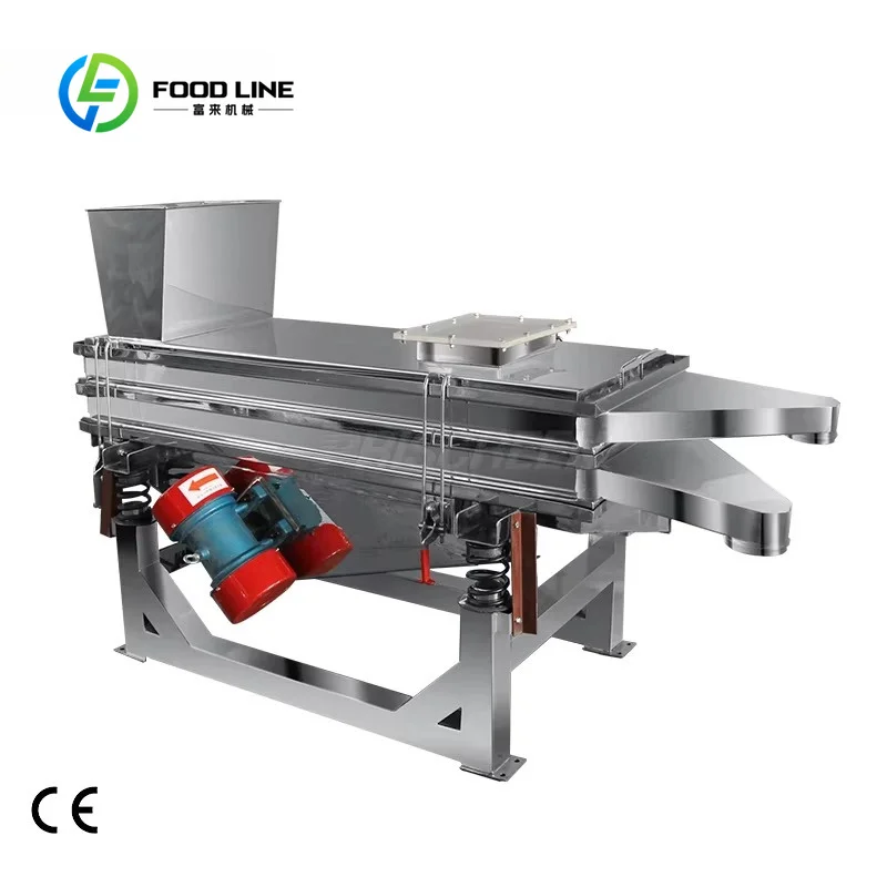 Custom linear vibrating screener stable drive motor vibro separator for rice brown rice particle screening food processing plant