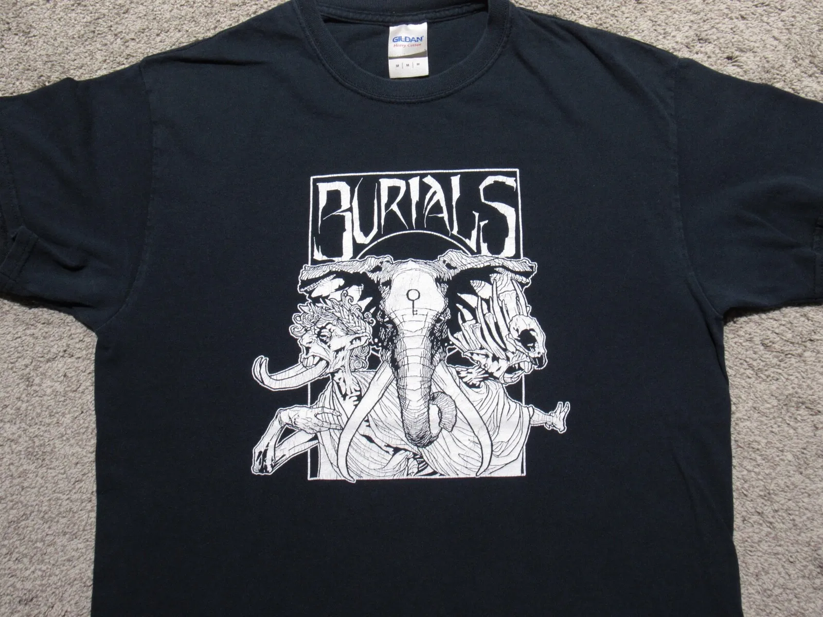 BURIALS Metal Punk Band CAMISETA Hombre MED Portland Hardcore Death CD LP EP PDX M