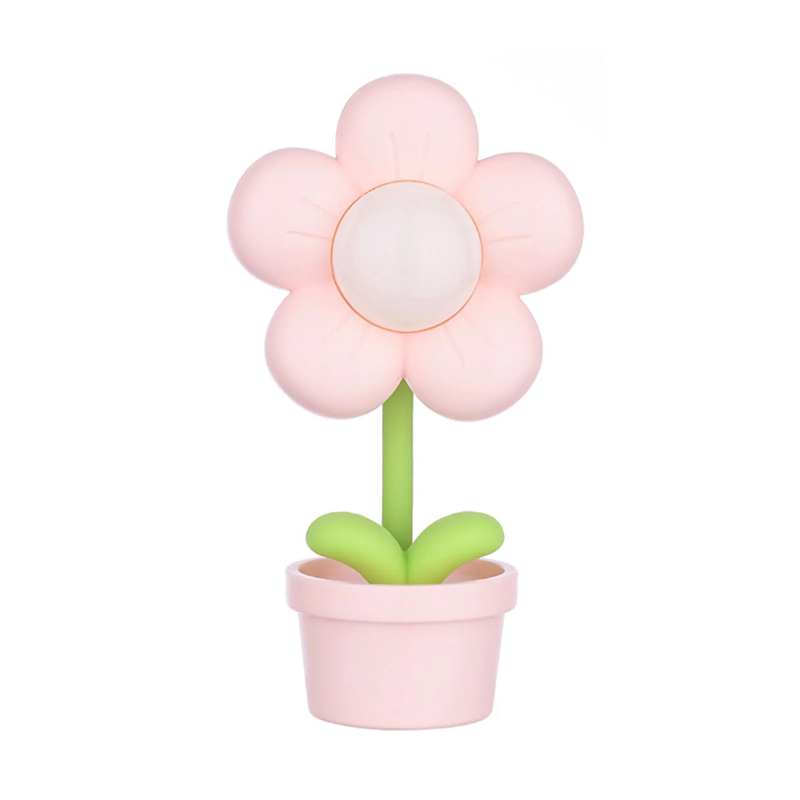 

ZK40 Mini Desk Night Light Cute Flower Pot Shape Decorative Portable LED Desk Lamp for Bedroom Camping