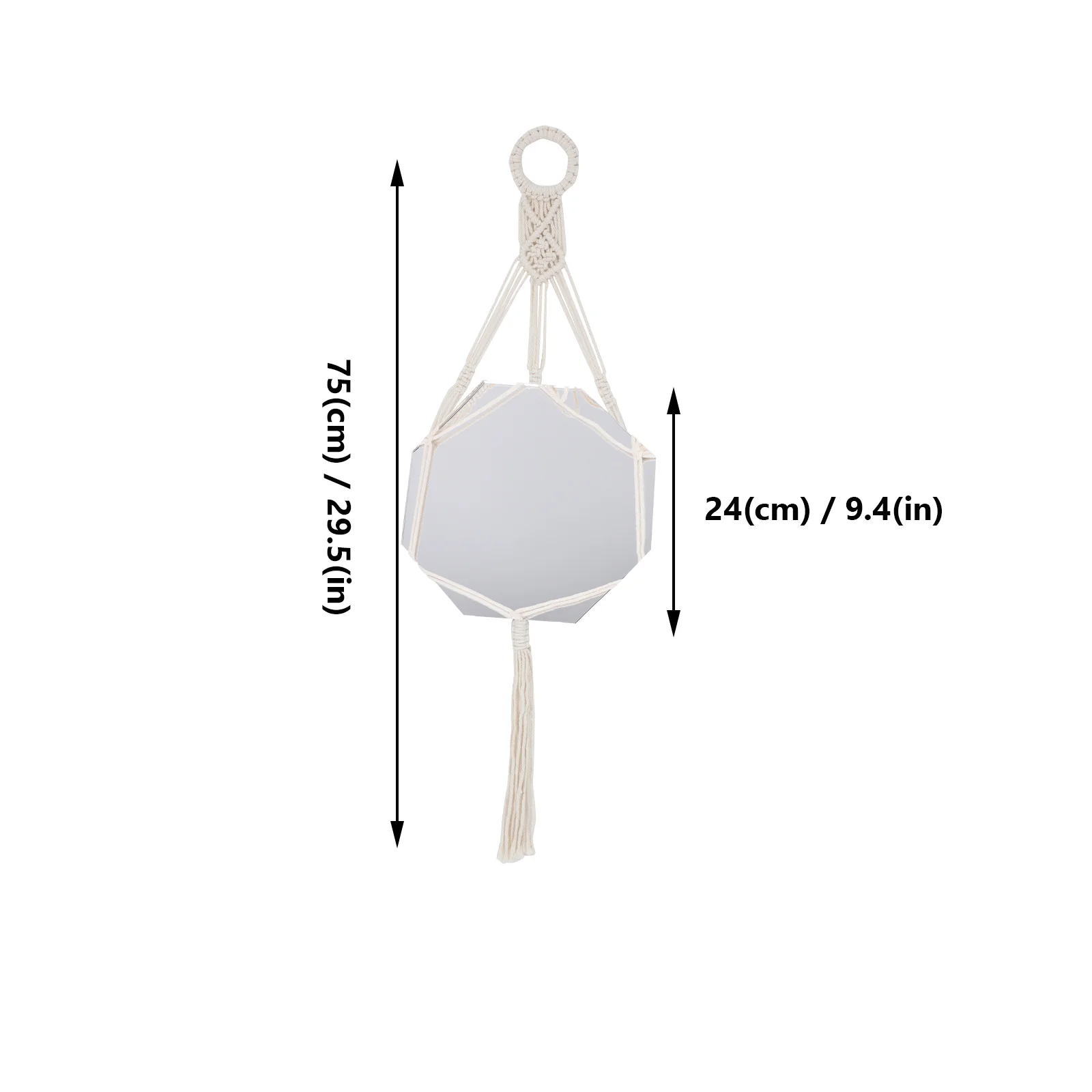 

1Pcs Geometric Bohemian Tapestry Mirror Wall Hanging Creative Woven Cotton Thread Mirror for Bedroom Bathroom Home Wall Decor