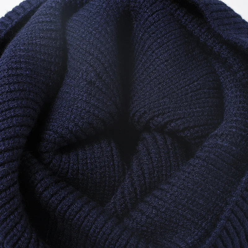 New Winter Keep Warm Men Outdoor Knitted hat All-Matching Beanie hat Ear Protection Casual Fashion Ladies Wool Hat Sleeve cap