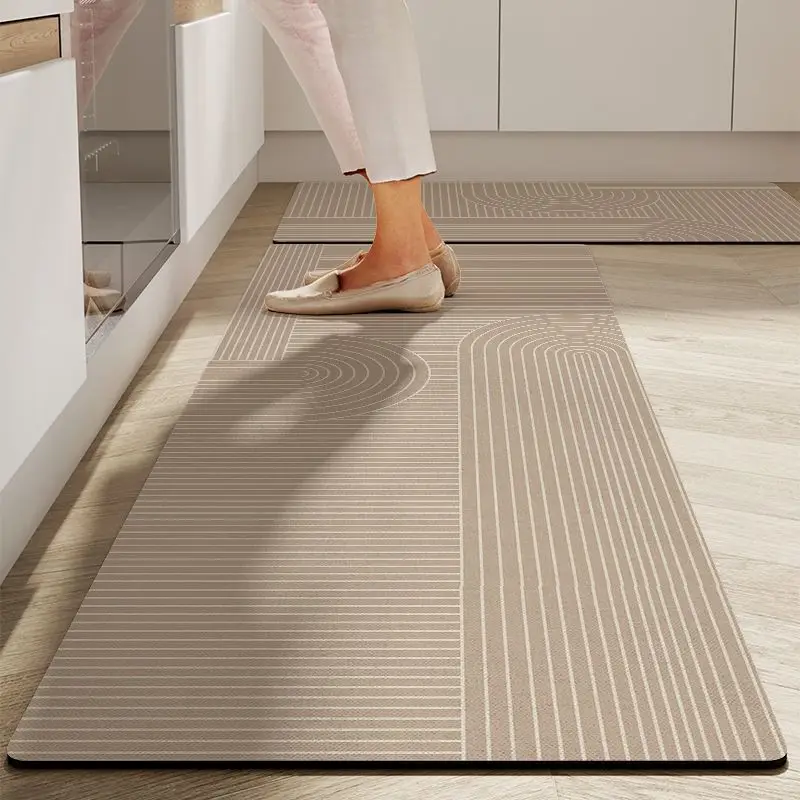 Kitchen Floor Mat Is Non Slip Oil Resistant And Can Be Wiped No Wash Carpet Diatom Mud Absorbs Water Carpet