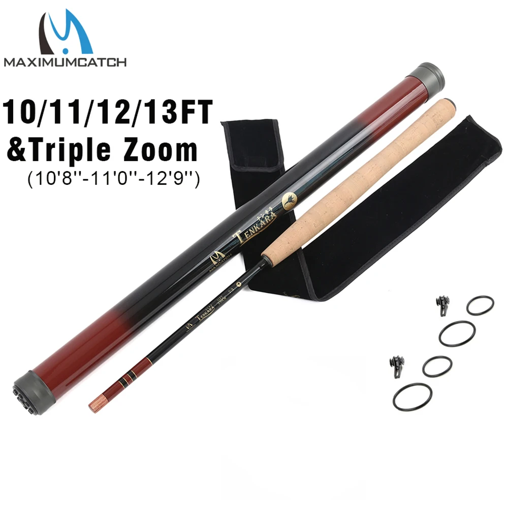 Maximumcatch 9-13FT (2.7-3.9M) Tenkara teleskopowa wędka Fly grafit IM10 Carbon Tenkara haczyk na muchę z prętem