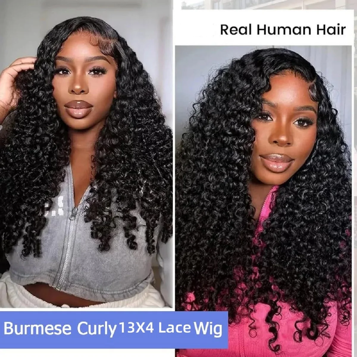 

Burmese Curly Human Hair Wig for Women PrePlucked 200% Density 13x4 HD Lace Front Wigs Human Hair for Black Women Drawstring Wig
