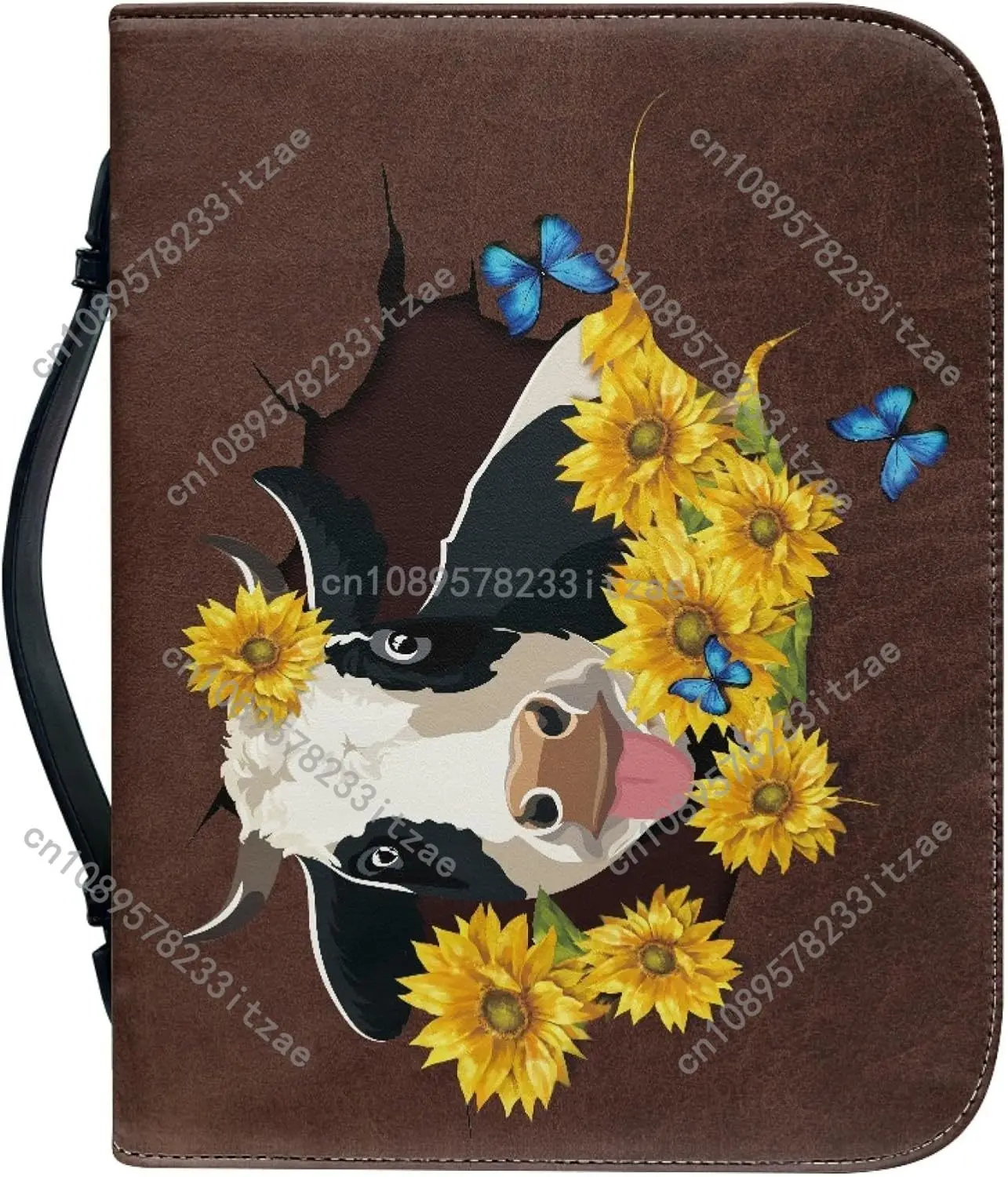 لطيف عباد الشمس نمط الكتاب المقدس غطاء الأزهار الكتاب المقدس حالة حماية مع مقبض وسحاب لدراسة الكتاب المقدس للنساء الرجال هدية #3