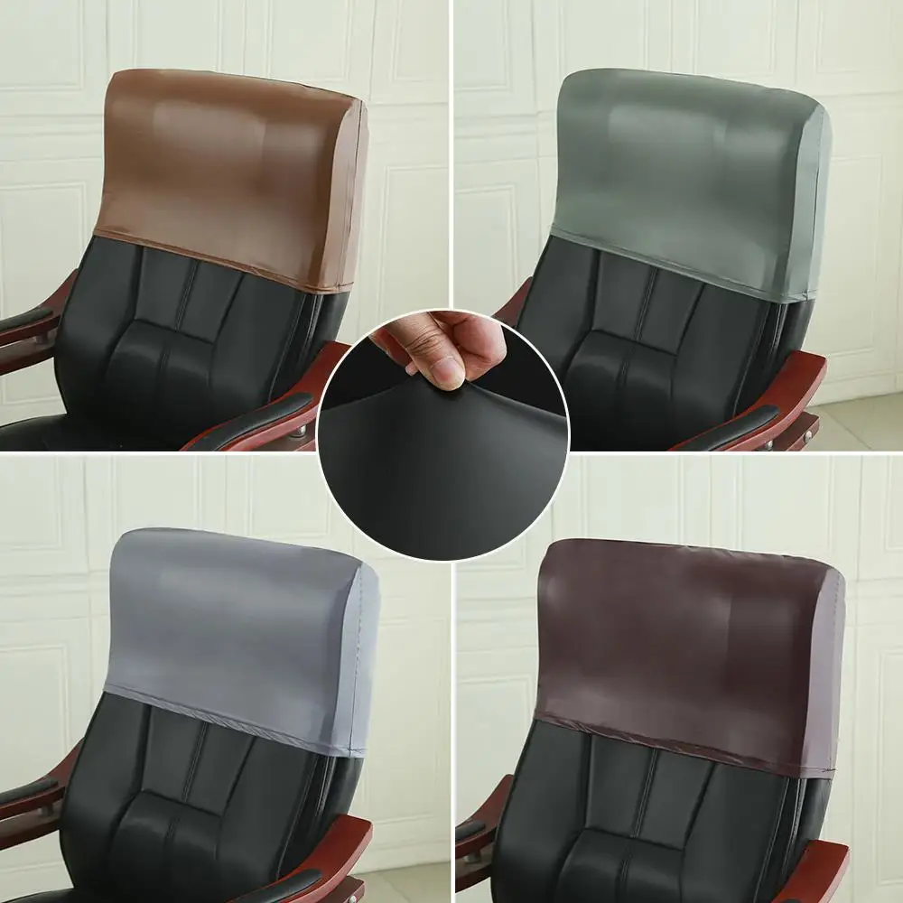 

Gaming Chair Headrest Cover Chair Head Pillow Cover Headrest Protection Slipcover Leather Dustproof Office Chair Back Cover