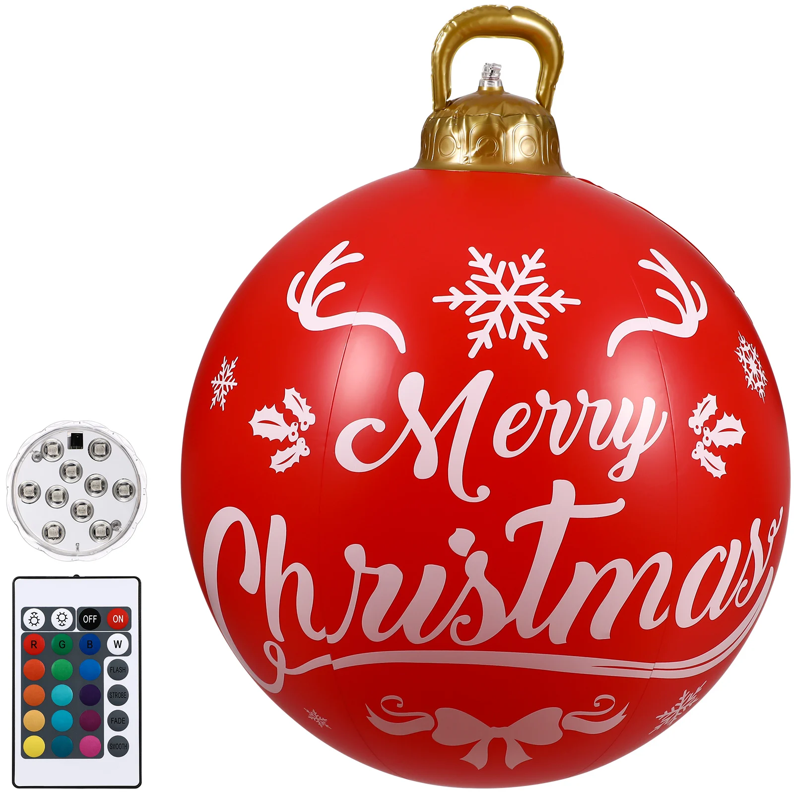 

PVC Inflatable Christmas Balls Light Ball 16 Colors Remote Control Christmas Decor Xmas Party Supplies Glow Festive