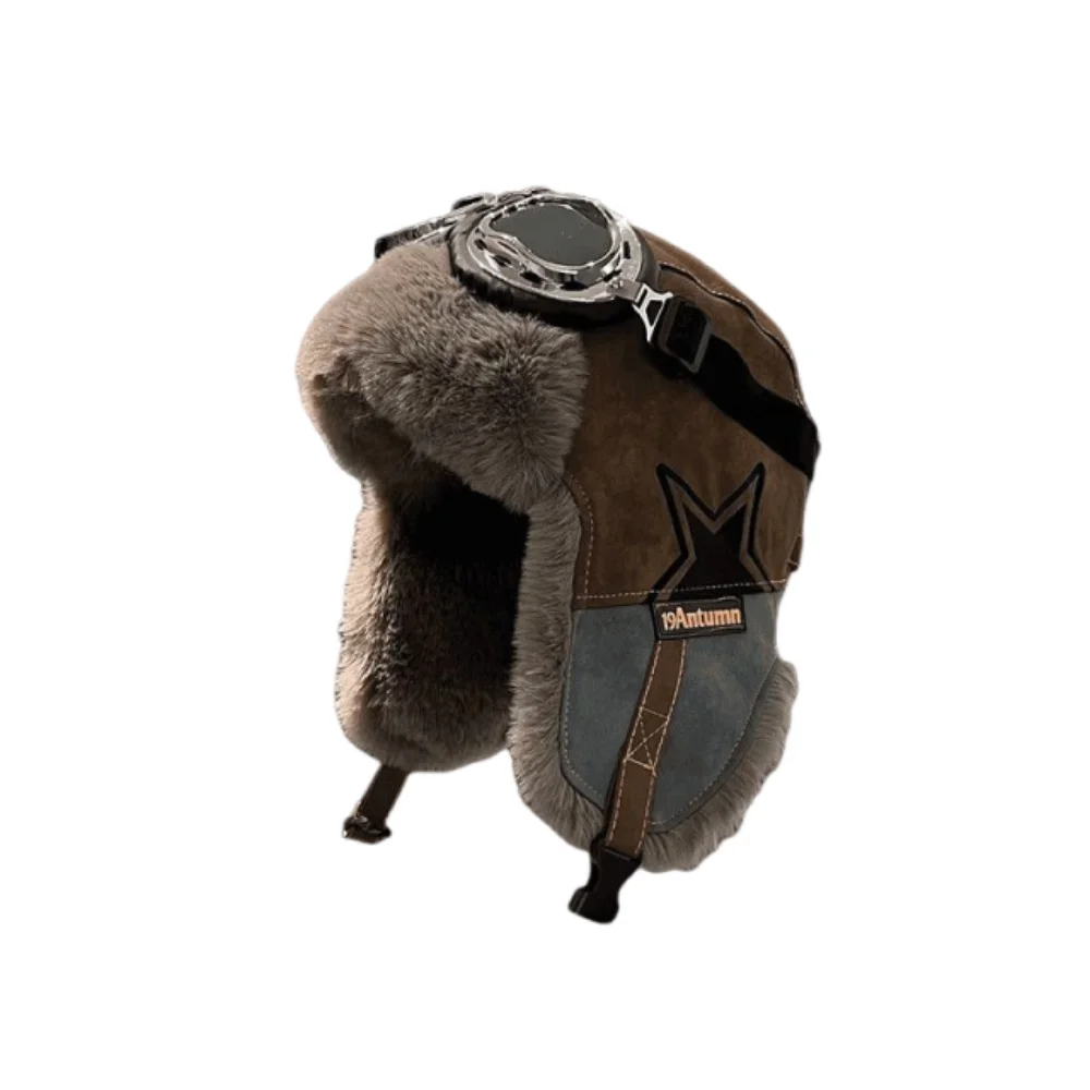 

Winter Season Russian Style Winter Hat Thickened Warm Soft Top Warm Windproof Ski Cap Lined Thermal Windproof