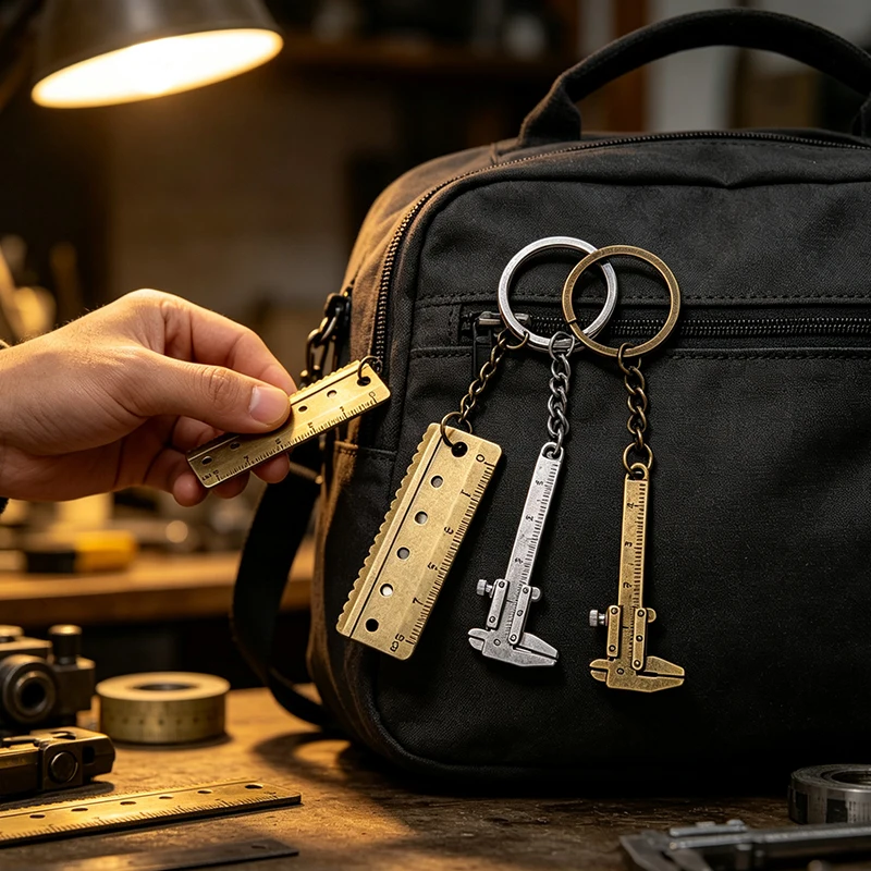 Fashion Car Keyring Mini Vernier Caliper Portable 0-40mm keychain Measuring Gauging Tools Key Ring Ruler Caliper Key Chain