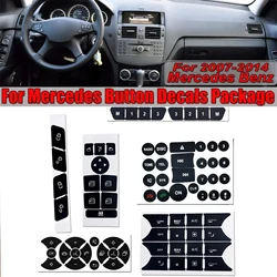 Car Door Lock Steering A/C Window Control Switch Button Repair Stickers Switch Knob Repair Sticker For Mercedes-Benz W204 C300