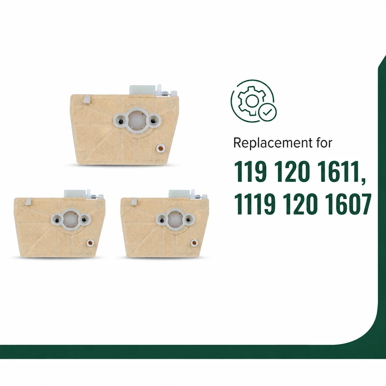 3PCS Air Filters Replacement For Stihl 038 038Av 038 Super 038 Magnum Ms380 Ms381 Chainsaw Saw Parts 119 120 1611 1119 120 1607