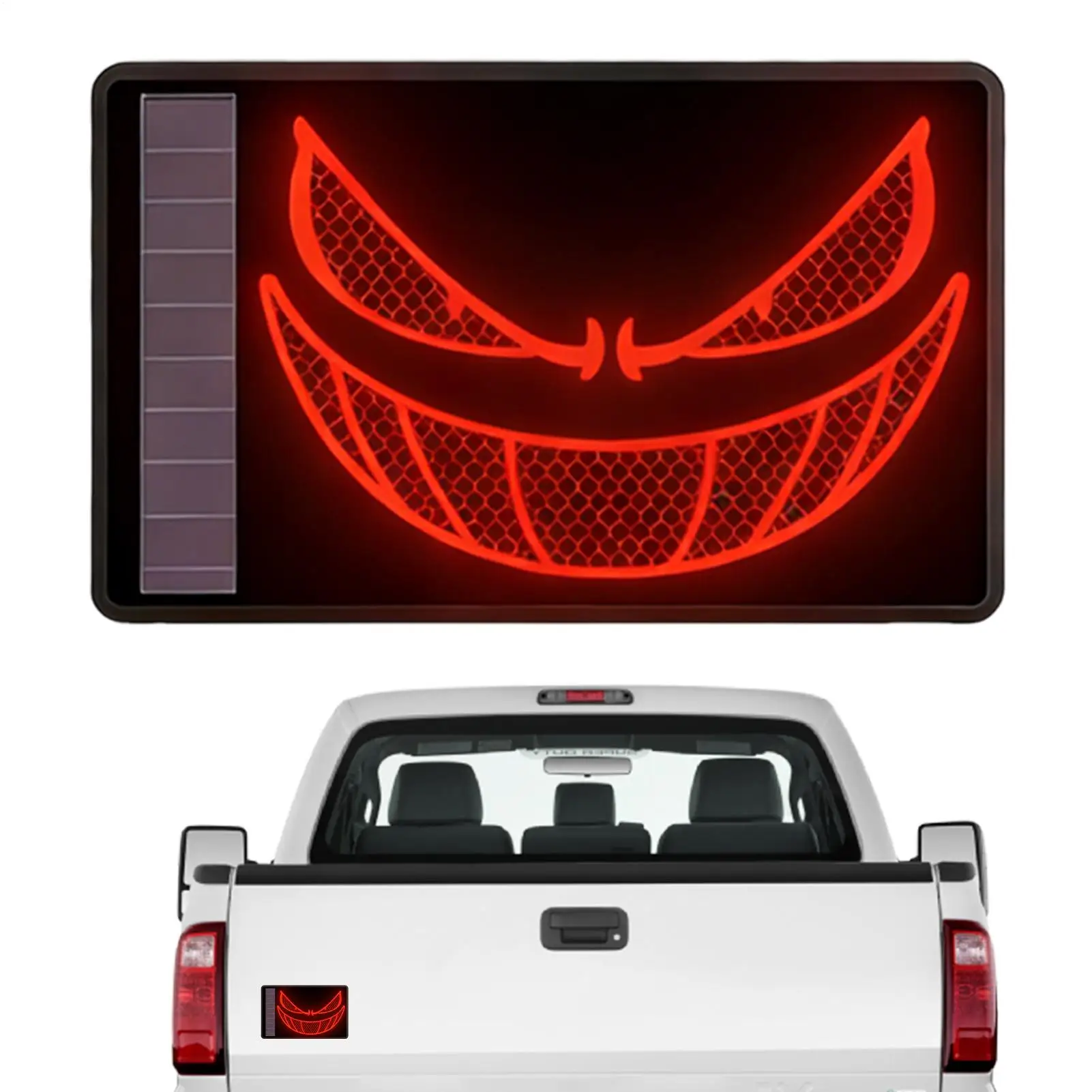 

Светоотражающие наклейки на автомобиль, работающие от солнечной энергии, с страшным выражением лица, предупреждающие знаки, декоративные водонепроницаемые наклейки для безопасности автомобилей и мотоциклов