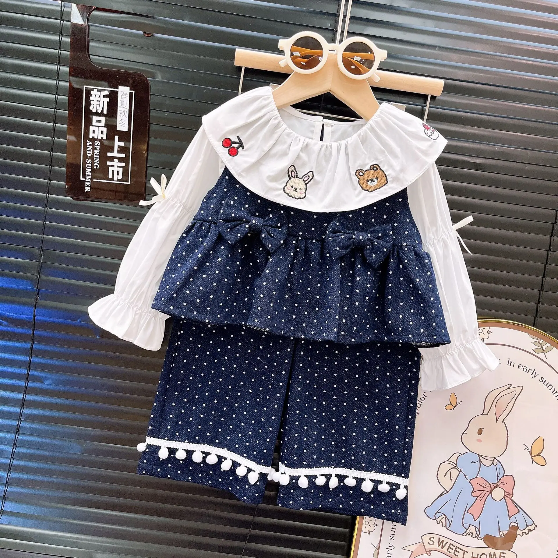 2PCS SETS of Spring Autumn Style Graceful kids' sets and outfits for Girls Clothes Top and Pants Everyday