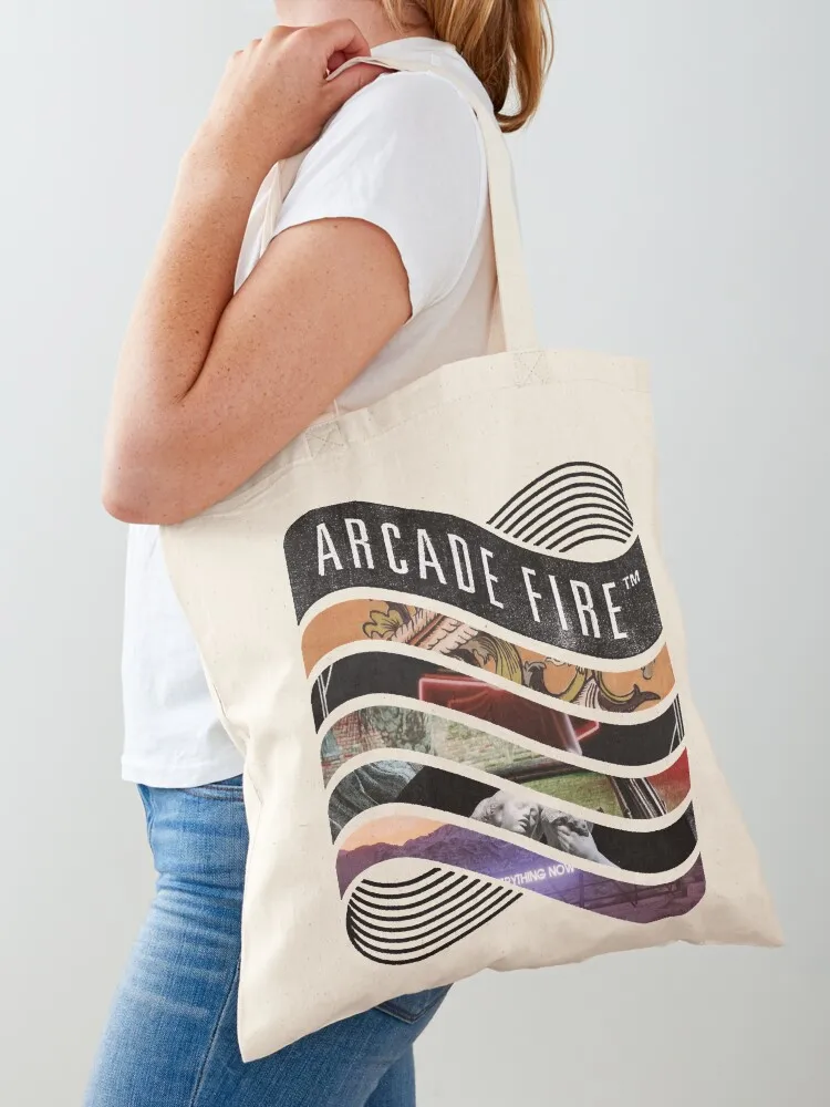 Arcade Fire - Discography Essential T-shirt Tote Bag حقيبة تسوق حقائب قابلة لإعادة الاستخدام حقائب مخصصة #1
