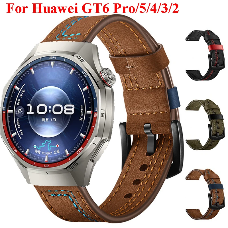 Leather Strap For Huawei Watch GT 6 Pro 46mm Band 20mm 22mm