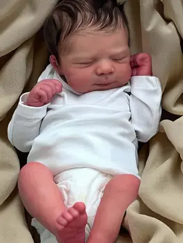 46公分成品重生娃娃菲莉西亞,新生兒,睜開藍眼睛,柔軟的手工植髮,3D膚色,可見血管,禮品玩具 10 最佳銷售 Feelwind 重生娃娃 - №4