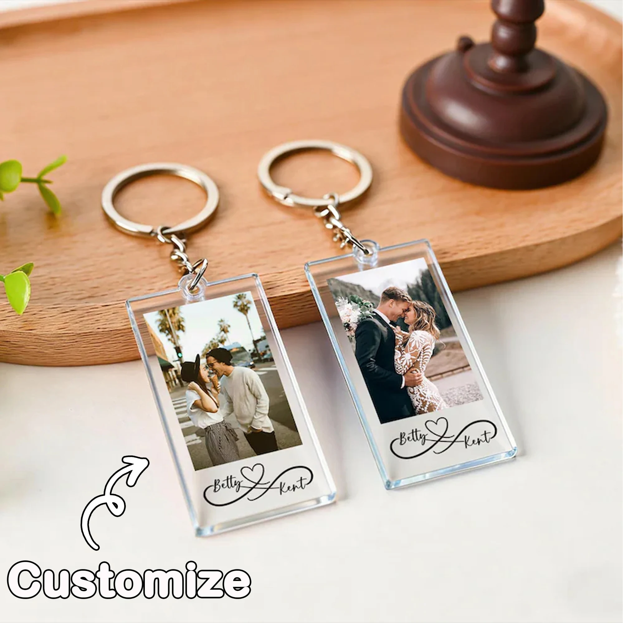 Personalized Photo Keychain, Custom Photo Acrylic Keychain for Couples, Wedding Gift, Engagement Gift, Anniversary Gift, Newlywed Gift, Couple's Commemorative Gift, Wedding Anniversary Gift, Personalized Keychain
