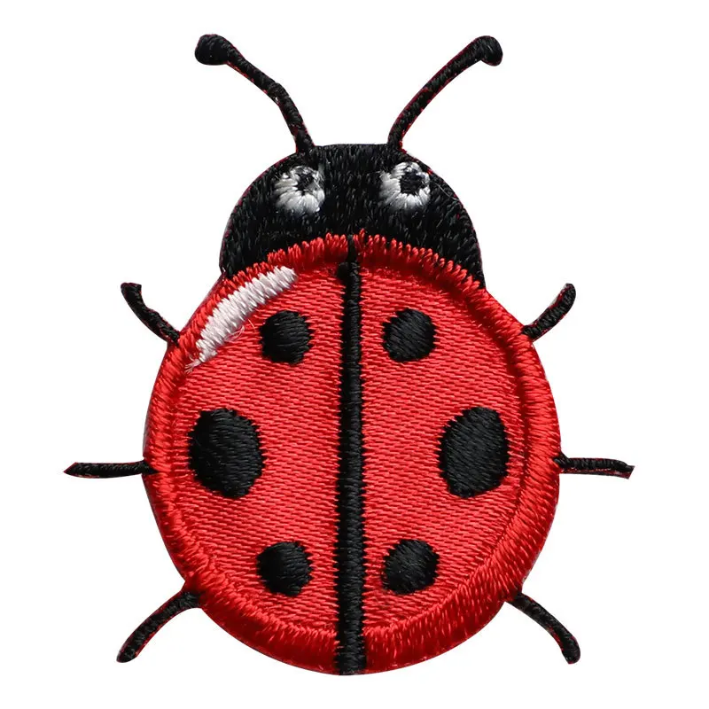 Fashion Ladybug beetle insect patches for clothing phone case sticker DIY small decorative cute embroidery appliques badges
