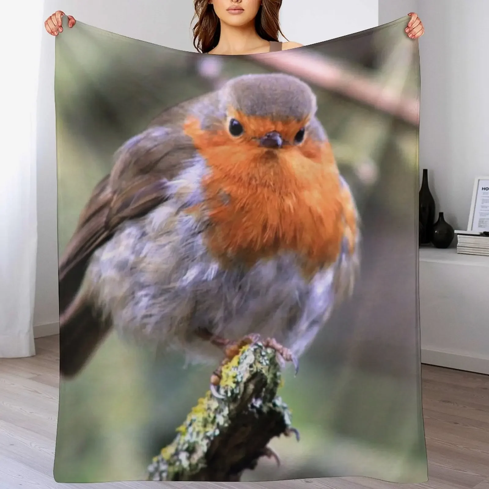 

Robin Watching Me Throw Blanket Sofas Bed linens valentine gift ideas Hairys Blankets