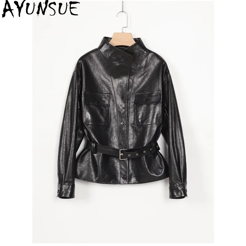 AYUNSUE Sheepskin Jackets for Woman 2026 Fashion Real Leather Commute Outerwear Autumn Leather Jacket Woman Clothes Ropa Mujer